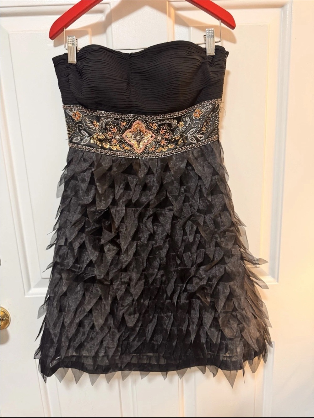 Vintage Sue Wong Nocturne Black Beaded Tube Dress Silk Blend Size 2